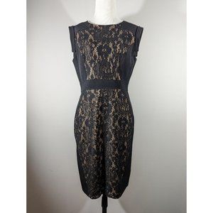 Adrianna Papell Black‎ Lace Overlay Dress Women's Size 6